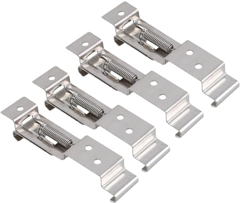 4 Pcs Trailer Number Plate Holder, License Plate Bracket, Stainless Steel Number Plate Clips, Frame Number Plate Holders Stainless Spring Loaded Steel for Trailers Caravans