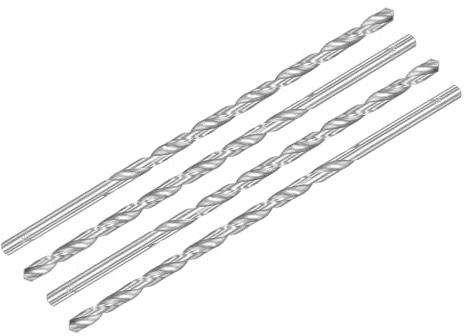 QUARKZMAN 4 Pezzi da 6,5 Mm di Diametro e 200 Mm di Lunghezza, Punta Elicoidale per Trapano con Gambo Dritto in Acciaio ad Alta Velocità.