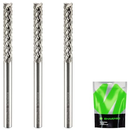 SHARPRO1/8 Tungsten Carbide Burr Bits 1/8 Shank Compatible with Dremel
