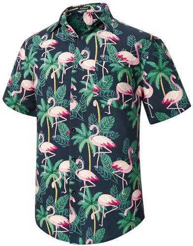 Enlision Hawaiiskjorta för herr kortärmad blommig skjortor casual sommar Hawaii tryckt skjorta strand semester med ficka S-4XL