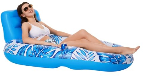 Sillón Lounge flotante para piscina – Cómodo sillón de salón flotante, flotador relajante para piscina | Silla flotante, tumbona reclinable para piscina, silla de piscina ajustable