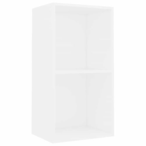 SXJEQOC Regal Industrial Style Regale Wohnzimmer Bücherschrank Kleines Bücherregal - Bücherregal 2 Fächer Weiß 40x30x76,5 cm Holzwerkstoff für Arbeitszimmer Schlafzimmer Wohnbereich Büro