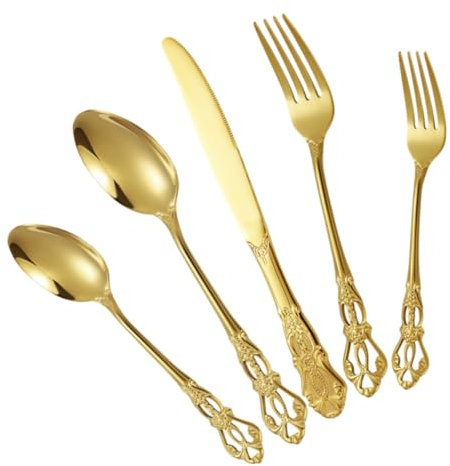 OUNONA Vajilla De Acero Inoxidable y Cortador Vajilla Hogar Juego De Cubiertos Para Carne Utensilio De Cocina