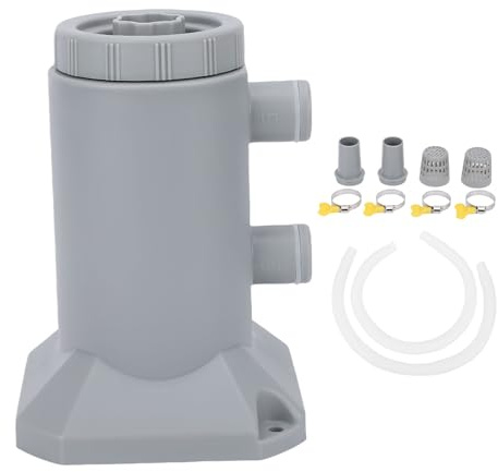 Asixxsix Bomba de Filtro de Cartucho para Piscinas de Tierra Anteriores, Bomba de Filtro de Piscina de Flujo de 250 L/h, Bomba de Filtro de Agua de Piscina de Elevación de 9.8 Pies, (Enchufe UE 230V)