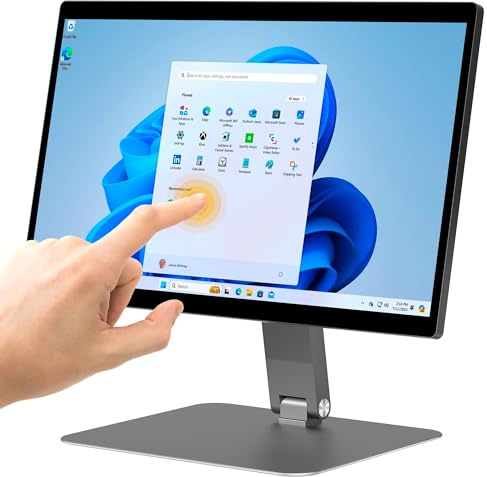 HIGOLEPC All-in-One 15.6 Desktop Computers, FHD 360°Adjustable Industrial Touchscreen Win 11 Pro N5095 Tablet Panel PC 8GB RAM 128GB ROM, HDMI 2.0 WiFi 5 Bluetooth 5.0 for Office/Automation/Kiosk