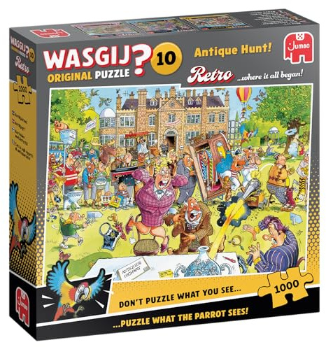 Wasgij Retro Original 10, Antiquitätenjagd – 1000 Teile Puzzle für Erwachsene – Anspruchsvolles, kniffliges 1000-Teile-Puzzle – 100% recycelter Karton – Geburtstags Jumbo