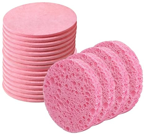 25 Pcs Facial Sponges, Compressed Face Sponges Cleansing Natural Wood Pulp, Cotton Faces Cleansings Pads for Daily Facial Cleansing Makeup Remover