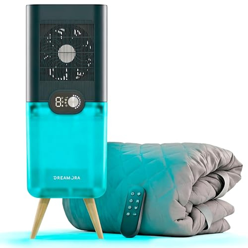 DREAMORA Luna - Enfriador de Colchón Silencioso y Compacto para un Sueño Profundo y Reparador - Sistema de Refrigeración de Cama por Agua - - Almohadilla de Doble Cara para Máximo Confort