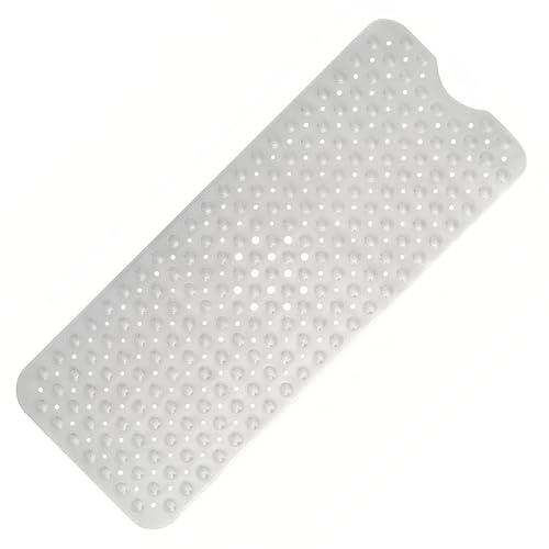 Tapis de bain antidérapant 100 x 40 cm – Tapis antidérapant pour baignoire et douche – Sans BPA, résistant à la moisissure et lavable en machine – Tapis de douche en PVC à séchage rapide avec
