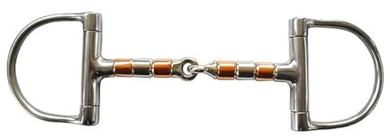 mophrati 5inch Double Jointed D Ring Bit with Copper Rollers Snaffle*Equestrian Accessories Horse Mouth Gag Bits Bag Backpack