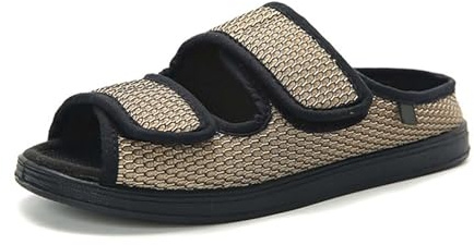 Health Shoes Women's Mesh Breathable Sandals Rehabilitation Shoes Orthopaedic Slippers Bandage Shoes Women's Wide Diabetic Shoes Unisex Summer Shoes Sandals, O khaki., 10 UK