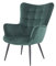 byLIVING Sessel UTA/gepolsterter Armlehn-Sessel in Samt-Stoff dunkel-grün mit Ziersteppung/Gestell schwarz pulverbeschichtet/Relaxsessel/Ruhesessel / 72 x 97 x 80 cm (BxHxT)