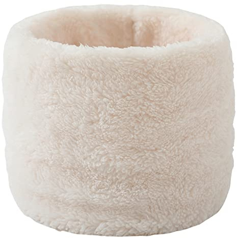 URFEDA Hiver Tube Écharpe Chauffant Tour De Cou Polaire Chaud Cache-Col Épais Foulard Col Fausse Fourrure Ronde Coupe-Vent Et Cache-Cou pour Femme Homme (Beige)