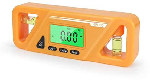 2 in 1 Digitales Magnetisches Wasserwaagen Werkzeug Digitale Torpedo Wasserwaage und Winkelmesser Winkelsucher Helle LED Anzeige (Orange)