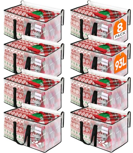 BlissTotes Moving Bags, 93L 8-Pack Storage Bags, Moving Box Heavy Duty Extra Large, Moving Totes with Zipper, Reinforced Handles & Tag Pocket, Boxes for Packaging Moving