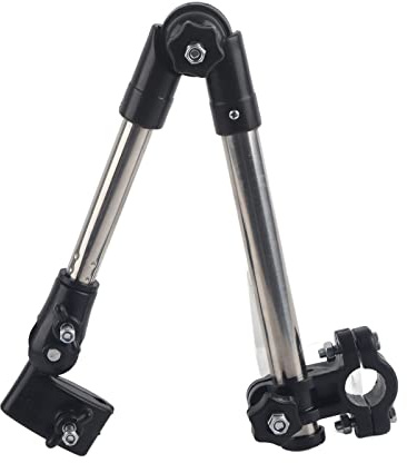 YUMILI Soporte para paraguas ajustable de 360°, Soporte para paraguasde acero inoxidable para exteriores, soporte plegable para paraguas (negro) para cochecitos, usuarios de sillas de ruedas, etc.