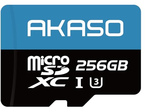 AKASO 256GB Scheda di Memoria MicroSDXC, U3, Compatibile con AKASO Action Cam per Brave 4 pro/Brave 7/EK7000/EK7000 Pro/Brave 8/V50X/V50 Elite/Brave 4