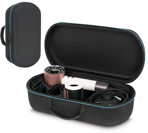 XINGFUDAO Custodia rigida per asciugacapelli per capelli Dyson Supersonic HD08/HD15/HD16 – Resistente ai graffi e all'usura, antigraffio e organizzata per accessori Power, Nero