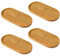 Lot de 4 Plateaux Décoratifs en Bois - Ovale, Table à Manger, Café et Décoration d'Intérieur
