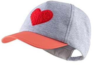 Sterntaler Berretto da Baseball da Bambina in Jersey Singolo, con Ricamo a Cuore, Argento Melange, 49