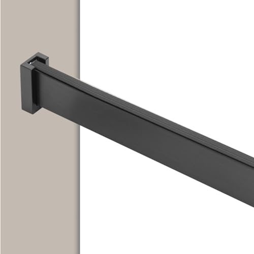 Barra appendiabiti in metallo spazzolato, per appendere vestiti, resistente, organizer salvaspazio per armadi, nero, 80 cm