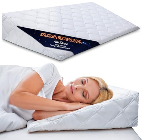 Totsy Baby Cuscino Antireflusso Adulti & a Cuneo per Letto 45x90 cm - da Lettura Triangolare Schienale Letto – Cuscino Reflusso Rialzo per Leggere a Letto Fodera Lavabile Oeko-Tex