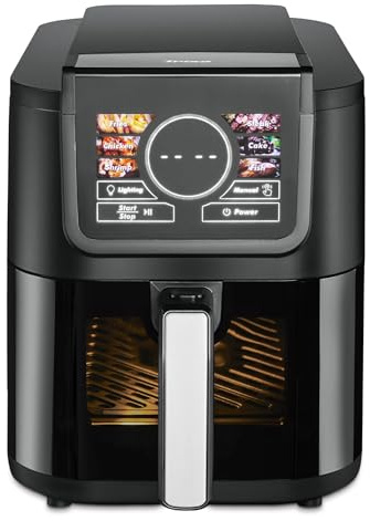 Trisa AI Fry Pro 5L Heißluftfritteuse – Intelligenter Airfryer mit KI-Zeit- & Temperaturberechnung, High Speed Air Circulation, Touch-Display, Beleuchteter Garraum, 100-200°C, 5 Liter