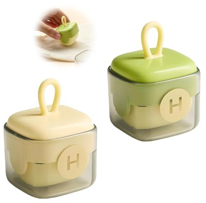 FINELYCR Rullo per Lanugine in Gel Lavabile, 2 Pezzi Mini Rullo per Pelucchi Riutilizzabile, Lavabile Rullo per Pelucchi Portatile, per Pantaloni, Vestiti, Mobili, Giallo e Verde