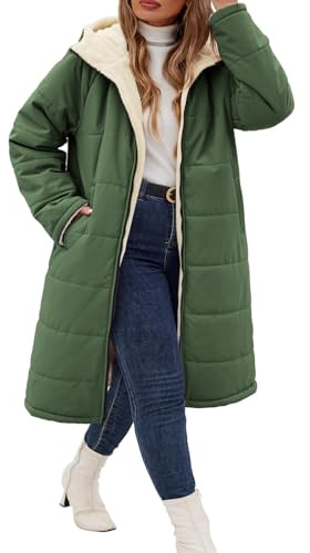 NRZD Women's Winter Coats Plus Size Fleece Jackets(Green,XL)