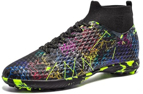 Scarpe da Calcio da Uomo Scarpe da Allenamento Traspiranti per Esterni Scarpe Sportive Professionali da Competizione per Giovani con Tomaia Alta