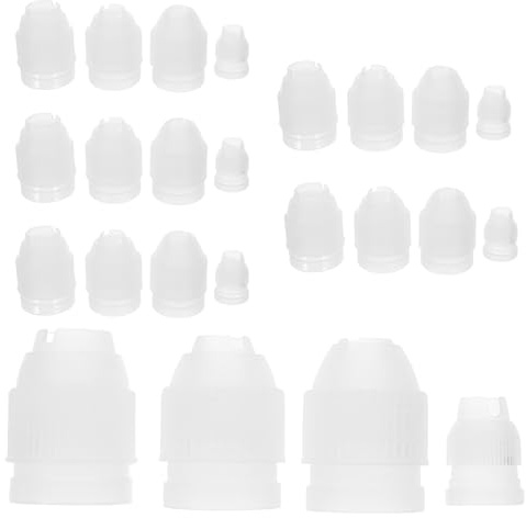 STOBAZA Juego de 24 Adaptadores para Boquillas de Manga Pastelera Polipropileno 4 Tamaños 16 CM 2 CM 24 CM 26 CM Convertidores para Decoración de Repostería y Utensilios de