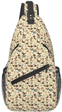 Hårig illertryck män kvinnor korsväska diagonalt slunga lätt axel crossbody ryggsäck