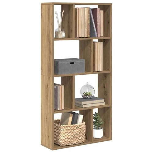Eleganz Estantería de roble Artisan, 60 x 20 x 120 cm, de material de madera, sistema de estanterías estable para salón, oficina y más, ahorra espacio y es duradera