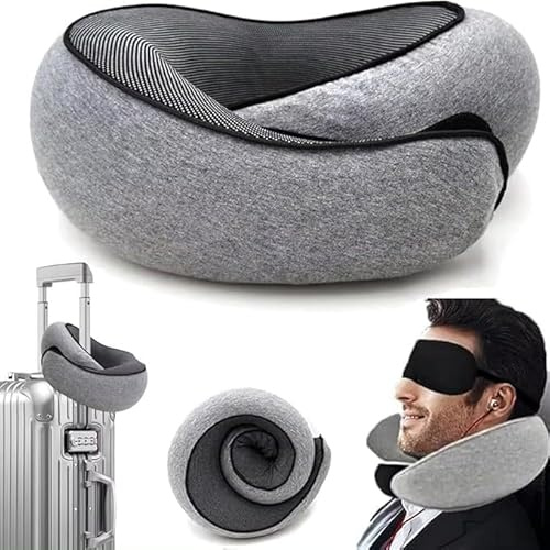 OALYGEI SonnoVola Cuscino Da Viaggio Cuscino da Viaggio per il Collo Regolabile in Memory Foam Ultra Leggero e Portatile (A01)