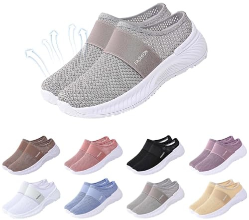 Ortopediska damsandaler – tvättbara sandaler breda fötter bekväma sommarskor ventilerande sandaler platta sandaler inomhus/utomhus lätta sportsandaler nät damsandaler