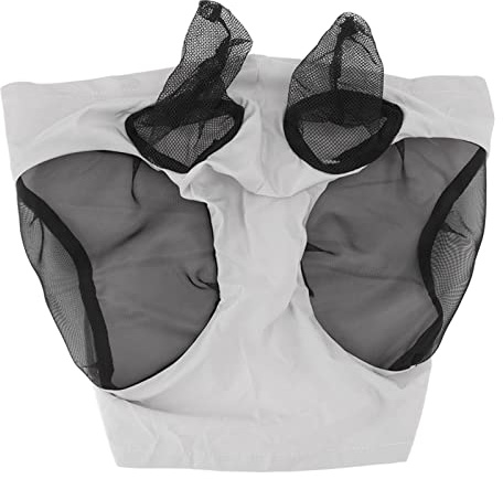 YDuupxe Masque Anti-Mouches pour Chevaux avec Oreilles en Tissu tricoté, Masque Facial pour Cheval, 44 X 36 Cm, Couverture Respirante du Nez et des Oreilles pour Chevaux, Poneys, Grange, Pâturage,