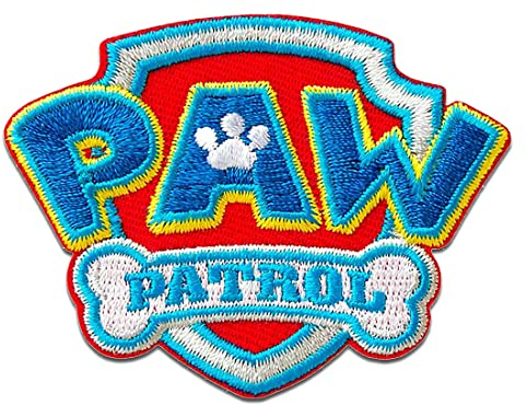 Paw Patrol Logo - Aufnäher, Bügelbild, Aufbügler, Applikationen, Patches, Flicken, zum aufbügeln, Größe: 4,7 x 6,4 cm