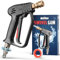 McKillans® Pistola de presión Corta con Giro, Mango de Alta presión con Enchufe Macho de 3/8 y acoplador rápido de 1/4, Pistola limpiadora de Alta presión Compatible con Pistola de Espuma,