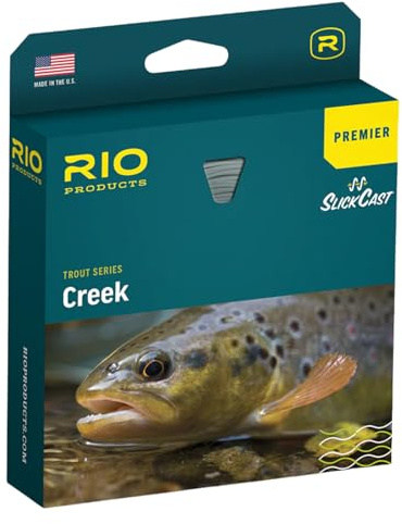 RIO Products Premier Creek Fly Fishing Line, Accurate Line Design with Long Back Taper, Low Stretch & Ultra-Slick Performance, Green/Yellow, 75ft, WF4F