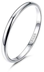 Gold Gala Banda de Anillo Simple de Plata de Ley 925 Made in Italy