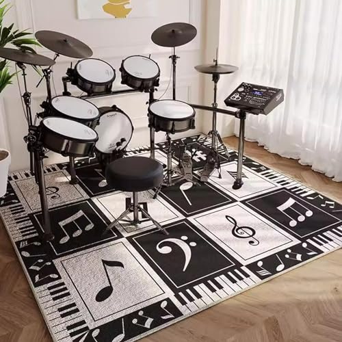 PPGE HOME Drum Mat Soundproofing Drum Set Rug Non Slip Anti-Vibration Carpet for Electronic Jazz Drum Bass Drum Snare and Other Musical Instrument Mat(Size:90×180cm,Color:C)