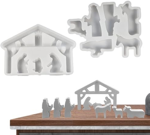 Silikon Gießform Krippe, Silikonformen Gießformen Hausförmige Krippenformen, Hausförmige Duftkerzenformen -Form Für Kunsthandwerk, Krippe Silikonformen Für Kerzen, Gips, Handwerk