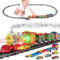 HUIKUANGEU Locomotive à Vapeur,Jouet de Train à Vapeur,Train Electrique Noel Jouet avec Fumé,Train de Noel,Train Electrique,Train Jouet pour Enfants,Ensemble de Train de Noël Cadeau de Noël