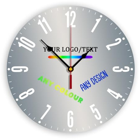 Personalized Photo Wall Clocks with Logo Slogan Picture Image Text(Style 2)