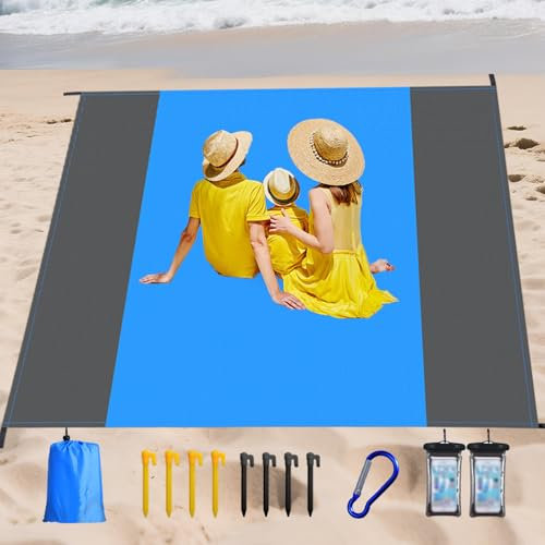 KIMIGO Picknickdecke Wasserdicht 200×210 cm,Picknickdecke Campingdecke XXL,wasserdichte Sanddichte,Extra Groß Outdoor Stranddecke für Outdoor,Camping,Strand,Park,Festival & Picknick
