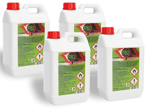 4Pezzi - 20 Litri - Bioetanolo combustibile stufe Bio Sprint 5 litri 99,9% inodore no fumo naturale no zolfo