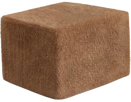 YOTATING Beanbags Pouffe Bean Bag, Large Footstool Ottoman, Square Brown