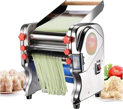 XINRISHENG Máquina para Hacer Pasta, Máquina para Hacer Pasta con Rodillo, Máquina de Fideos para Pasta Completamente automática de Acero Inoxidable Máquina para el hogar Eléctrica