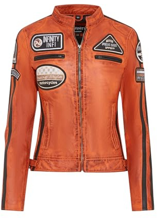 Dam läder motorcykel casual racing moto-märken jacka