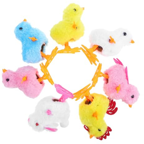 LRXIYODE 7pcs Wind Up Chick and Bunny for Soft Plush Hopping Animal Easter Basket Fillers Promote Motor Skills and Engaging Play